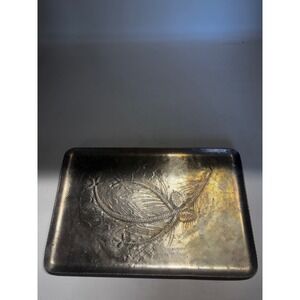 Vintage Everlast Forged Aluminum 14x9" Hammered Aluminum Pinecone Serving Tray